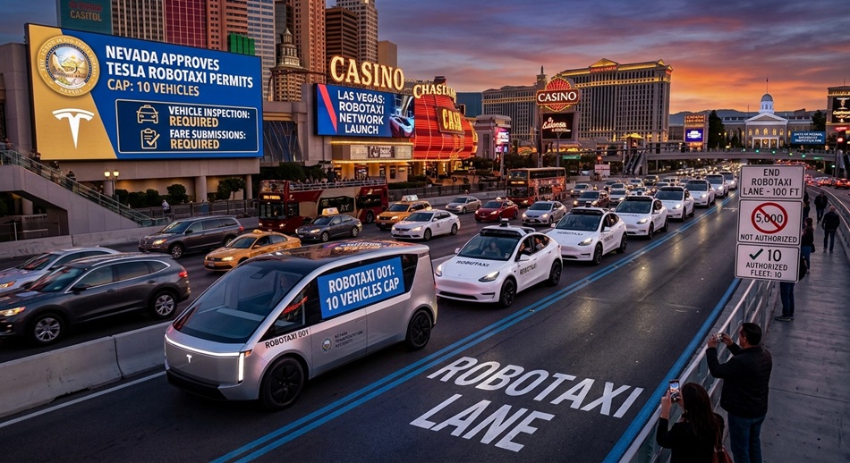Nevada Approves Tesla, Uber, Waymo for 8,000 Robotaxis