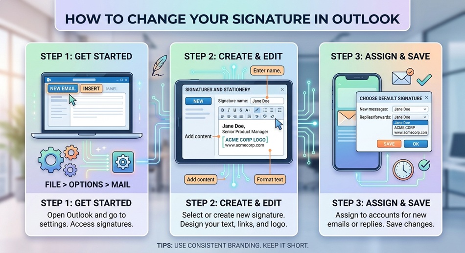 How to Change Signature in Outlook (All 4 Versions)